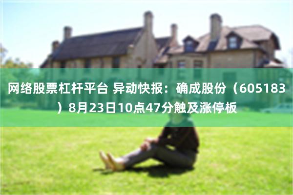 网络股票杠杆平台 异动快报：确成股份（605183）8月23日10点47分触及涨停板