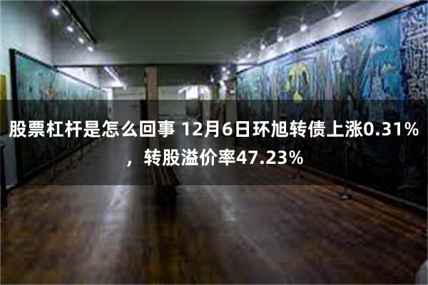 股票杠杆是怎么回事 12月6日环旭转债上涨0.31%，转股溢价率47.23%